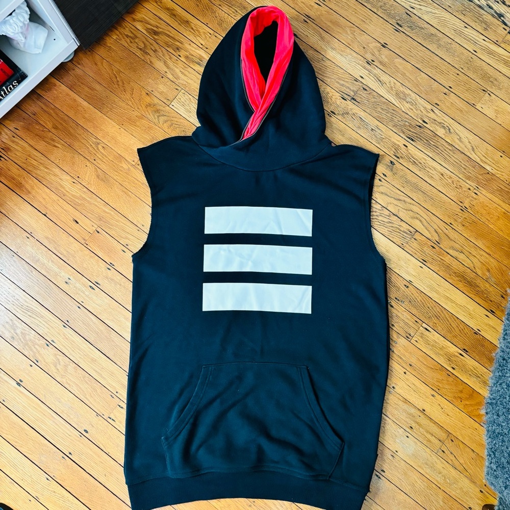 Unisex adidas Originals Black Sleeveless Sweatshirt